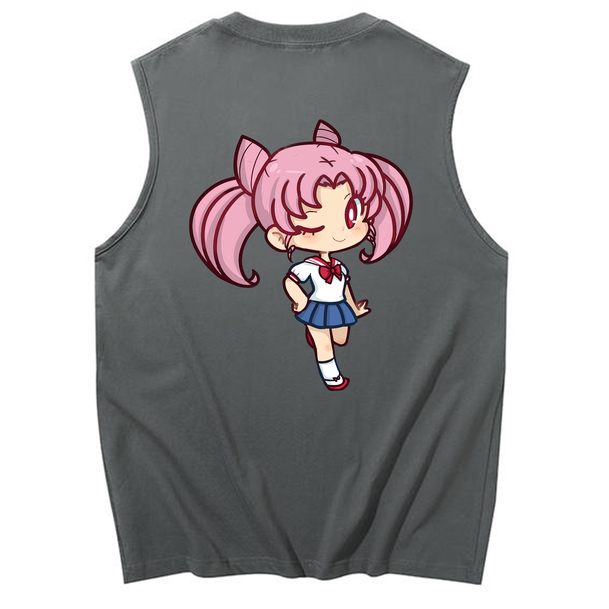 （画像用） 美少女戦士セーラームーン ちびうさ Sailor Moon Chibiusa Tsukino Usagi Small Lady Serenity コットン100％タンクトップ（背面プリント）